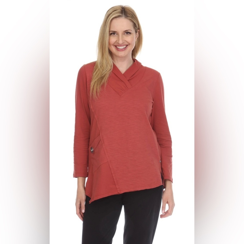 Neon Buddha Tunic long sleeve shirt day to night tunic in chestnut XL